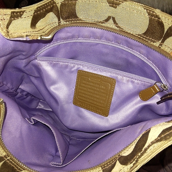 ☆Like New☆Gorgeous COACH Signature North South Convertible Pieced Leather Duffle - Picture 4 of 16